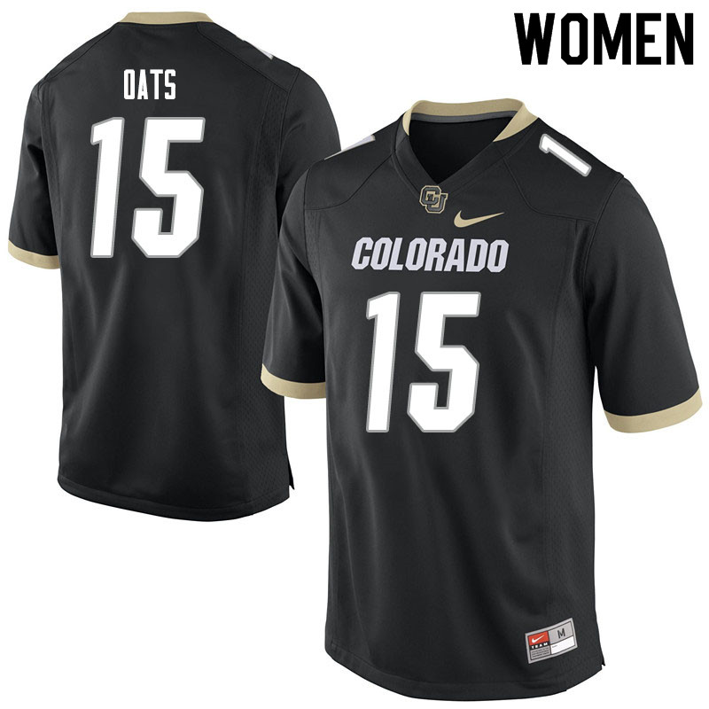 Women #15 D.J. Oats Colorado Buffaloes College Football Jerseys Sale-Black - Click Image to Close